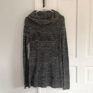 Staccato Black/white Sweater Tunic with Cowl Neck Medium